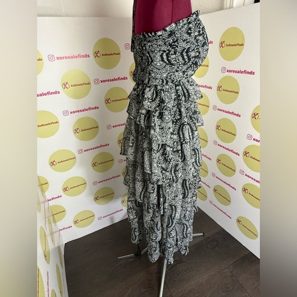 Shop Neighbor Black Smocked Tiered Halter Midi Dress - Picture 4 of 10